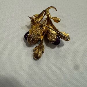 Gold and Purple Leaf Brooch